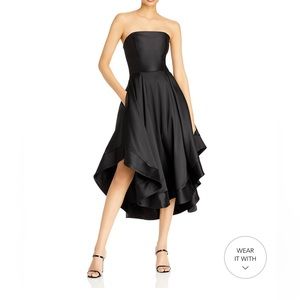 Aqua Mikado strapless midi dress 100% Bloomingdales Exclusive
